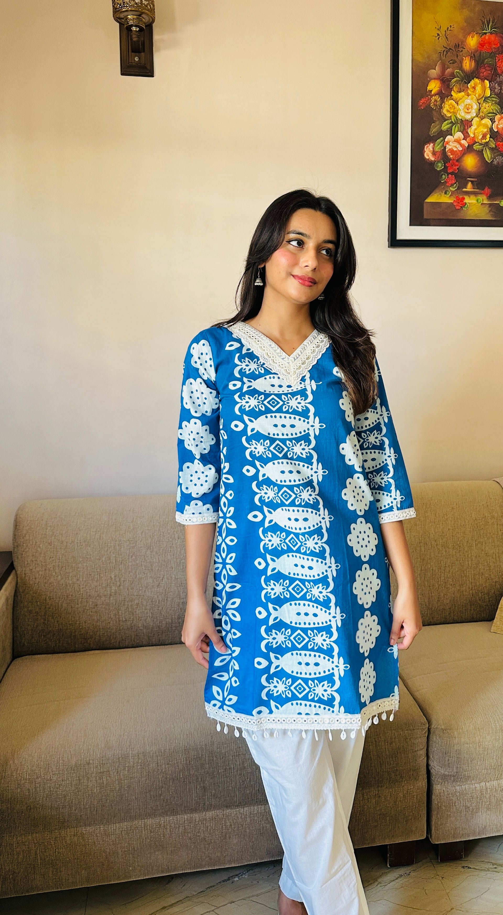 Arya Blue & White Coord Set Festive Wear