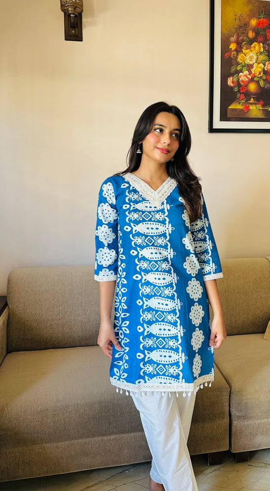Arya Blue & White Coord Set Festive Wear