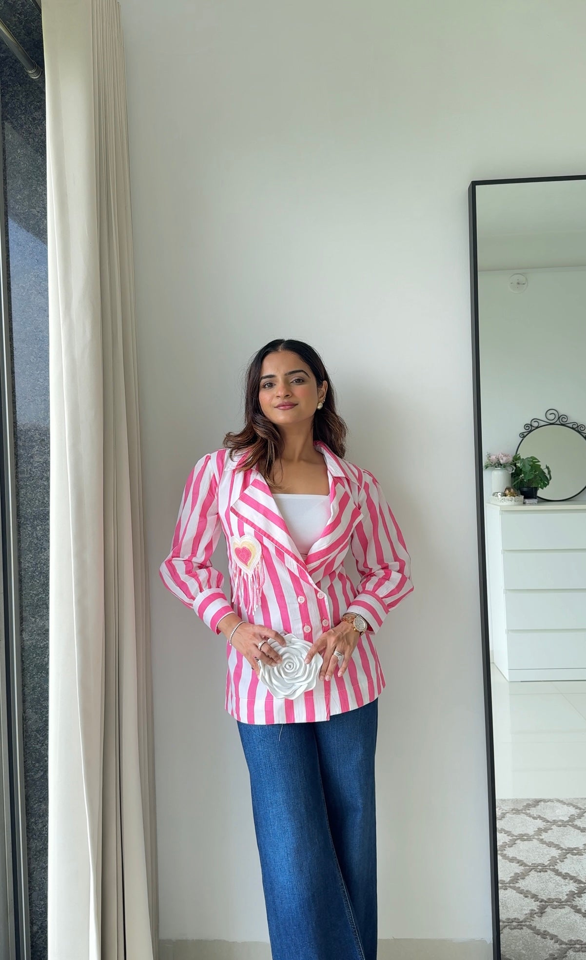 Candy Stripe Blazer Shirt