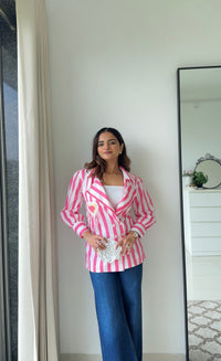 Candy Stripe Blazer Shirt