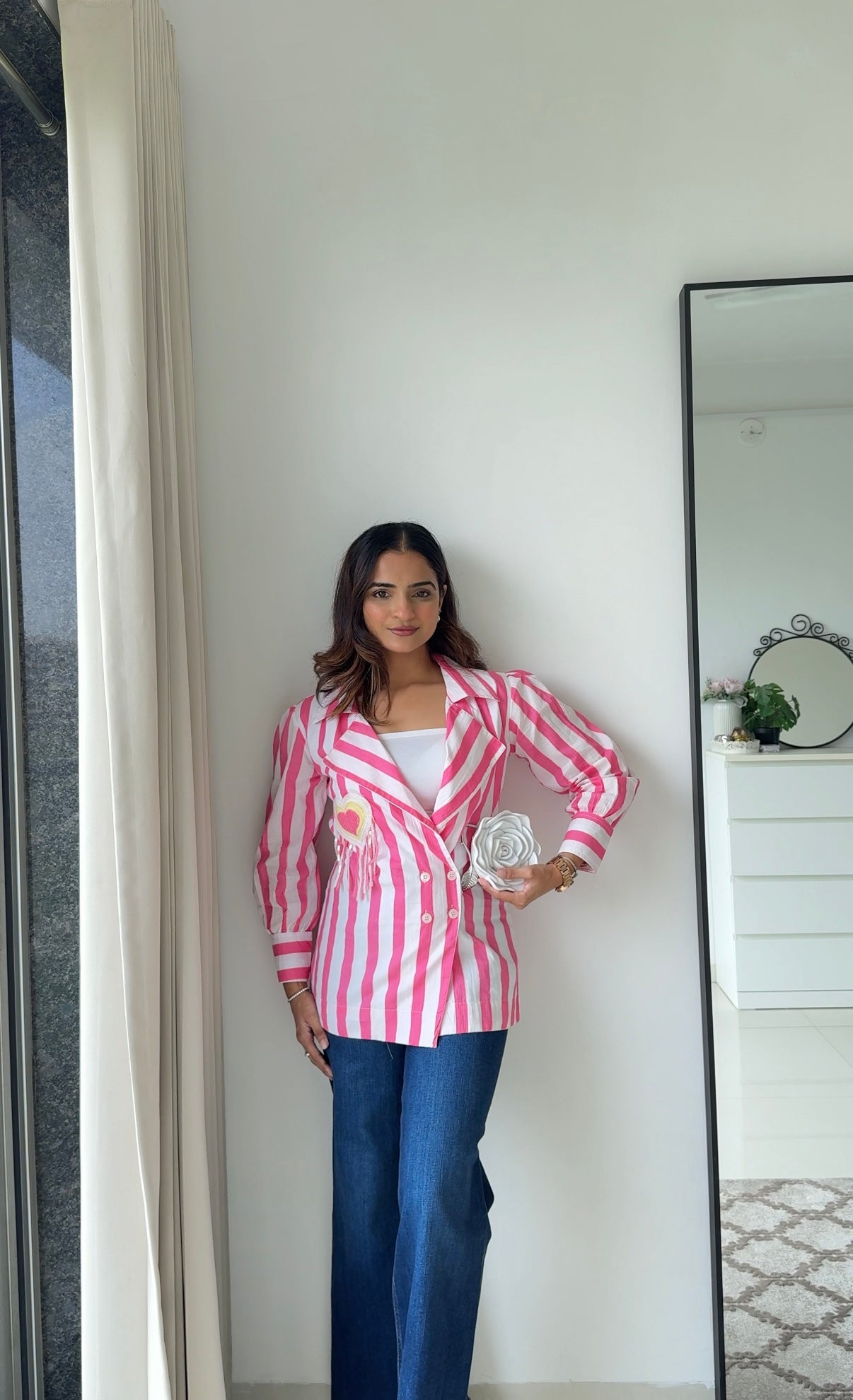 Candy Stripe Blazer Shirt