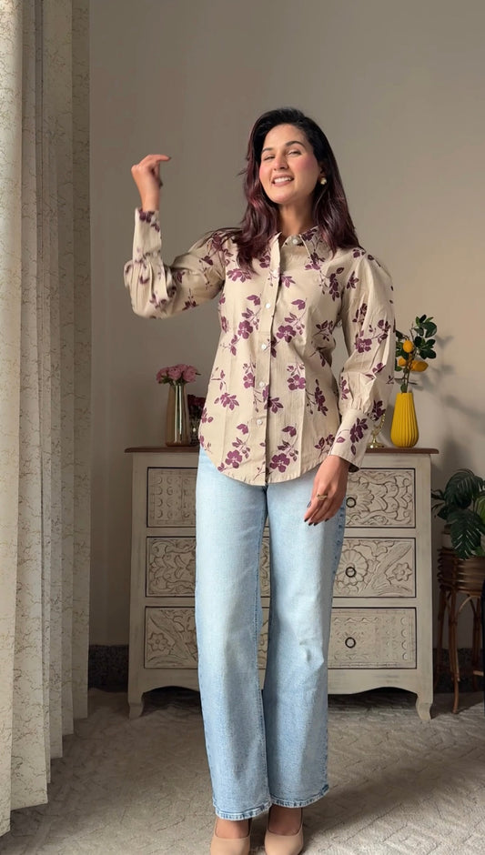 Bageecha Violet Cotton Shirt