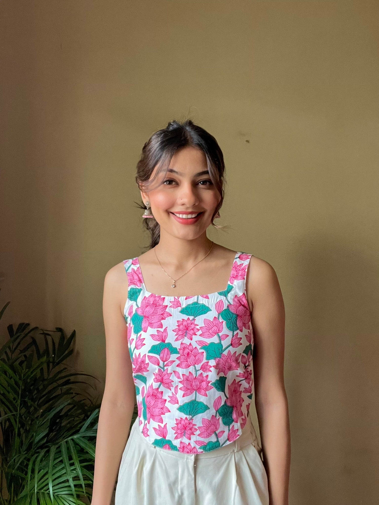 Pink Bloom Sleeveless Top
