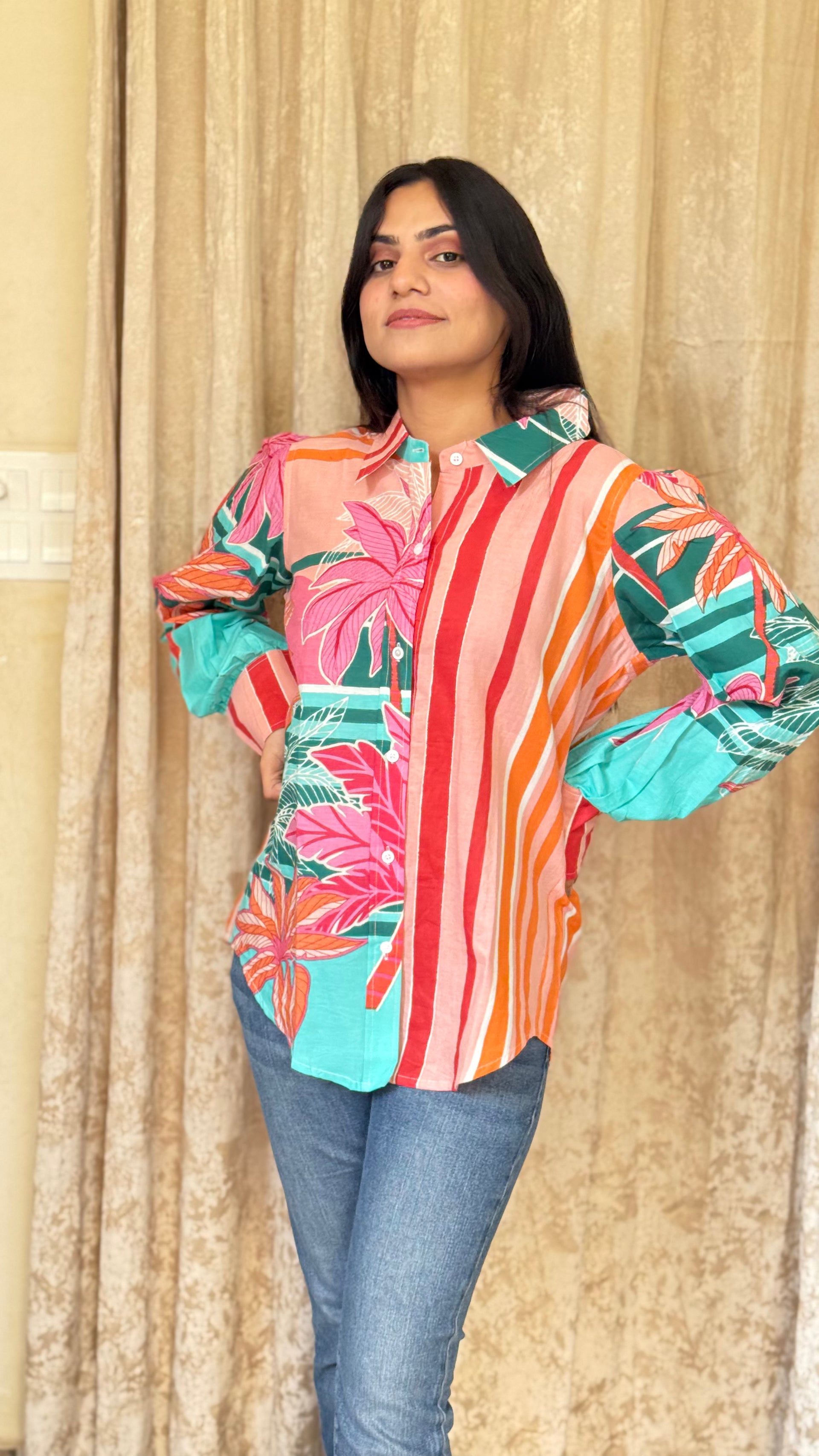 Printed Cotton Shirt for Summer