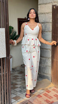 Adore Me More White Pure Cotton Co-ord Set
