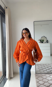 Schiffli Orange - Tie Shirt