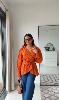 Schiffli Orange - Tie Shirt
