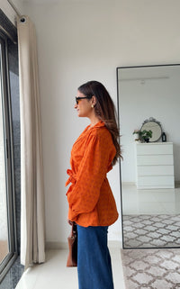 Schiffli Orange - Tie Shirt