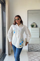 Bluebloom Hand painted Cotton Shirt