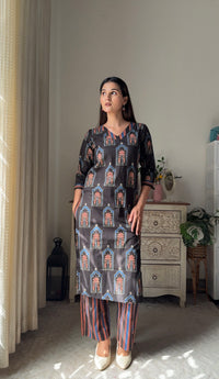Midnight Jharokha Kurta Set