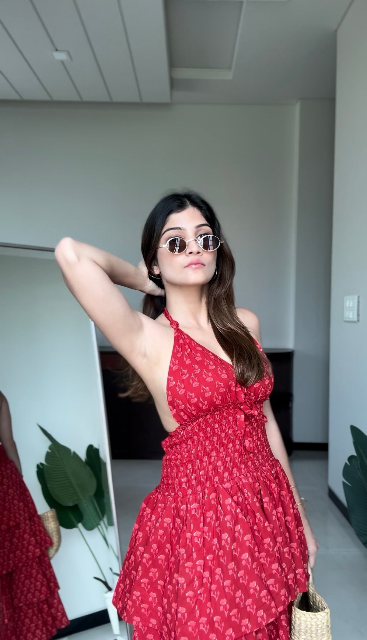 Tara Tiered Cotton Halter Dress
