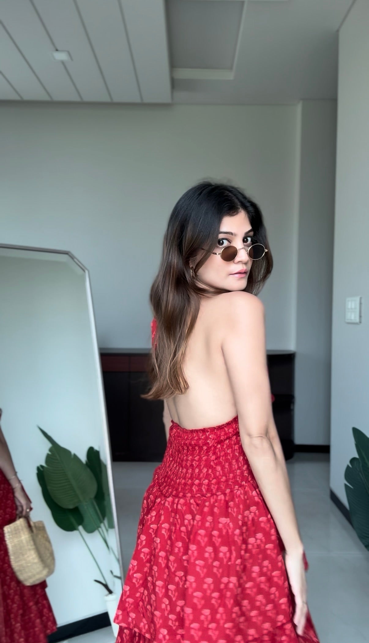 Tara Tiered Cotton Halter Dress