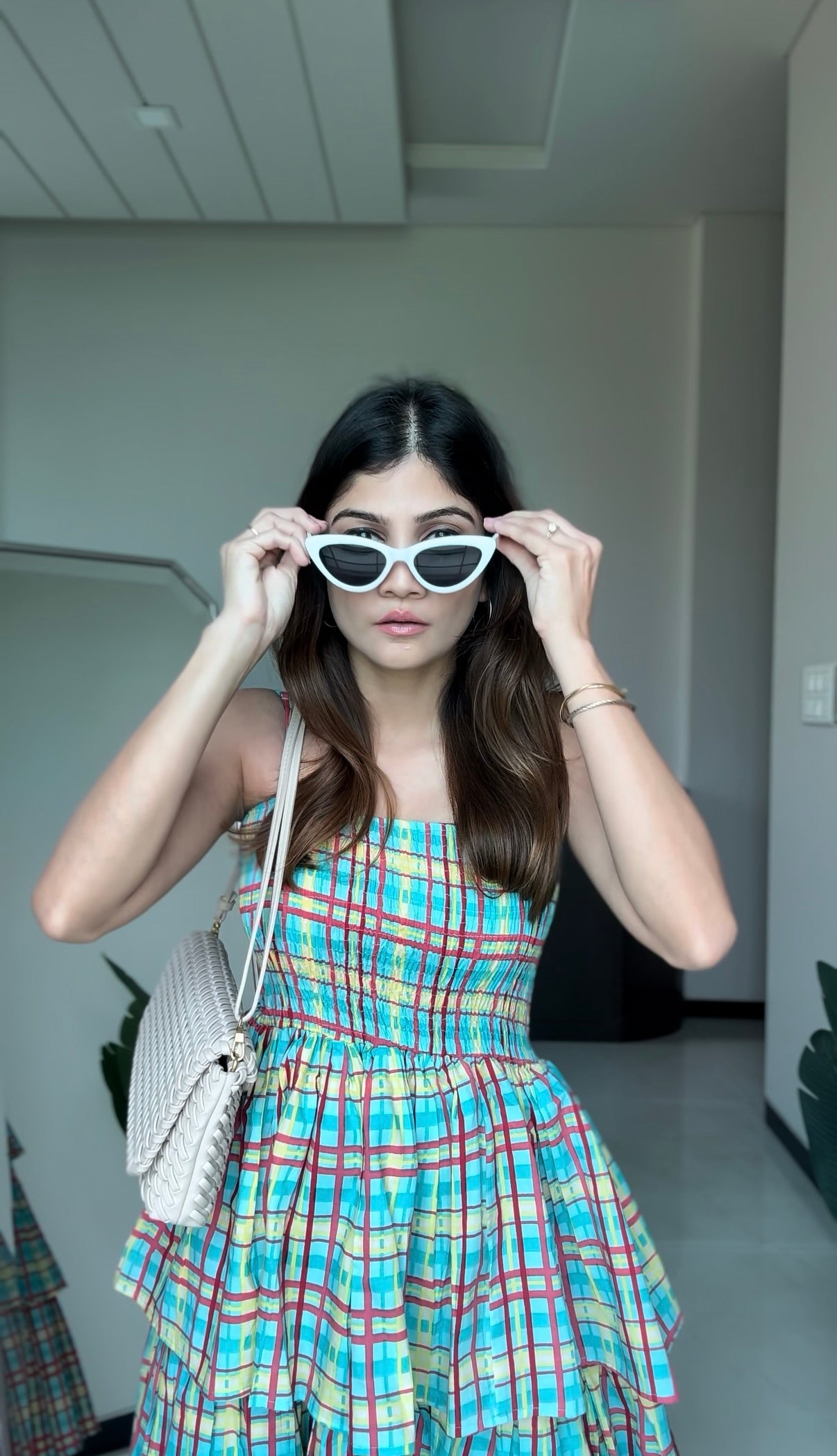Riwaaz Candy Check Cotton Dress