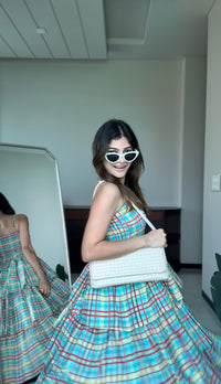 Riwaaz Candy Check Cotton Dress