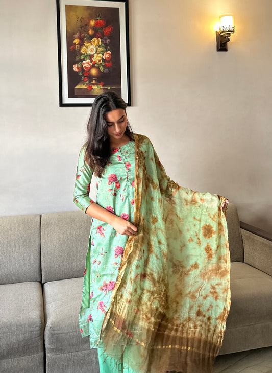 Mitali Floral Silk Suit Set