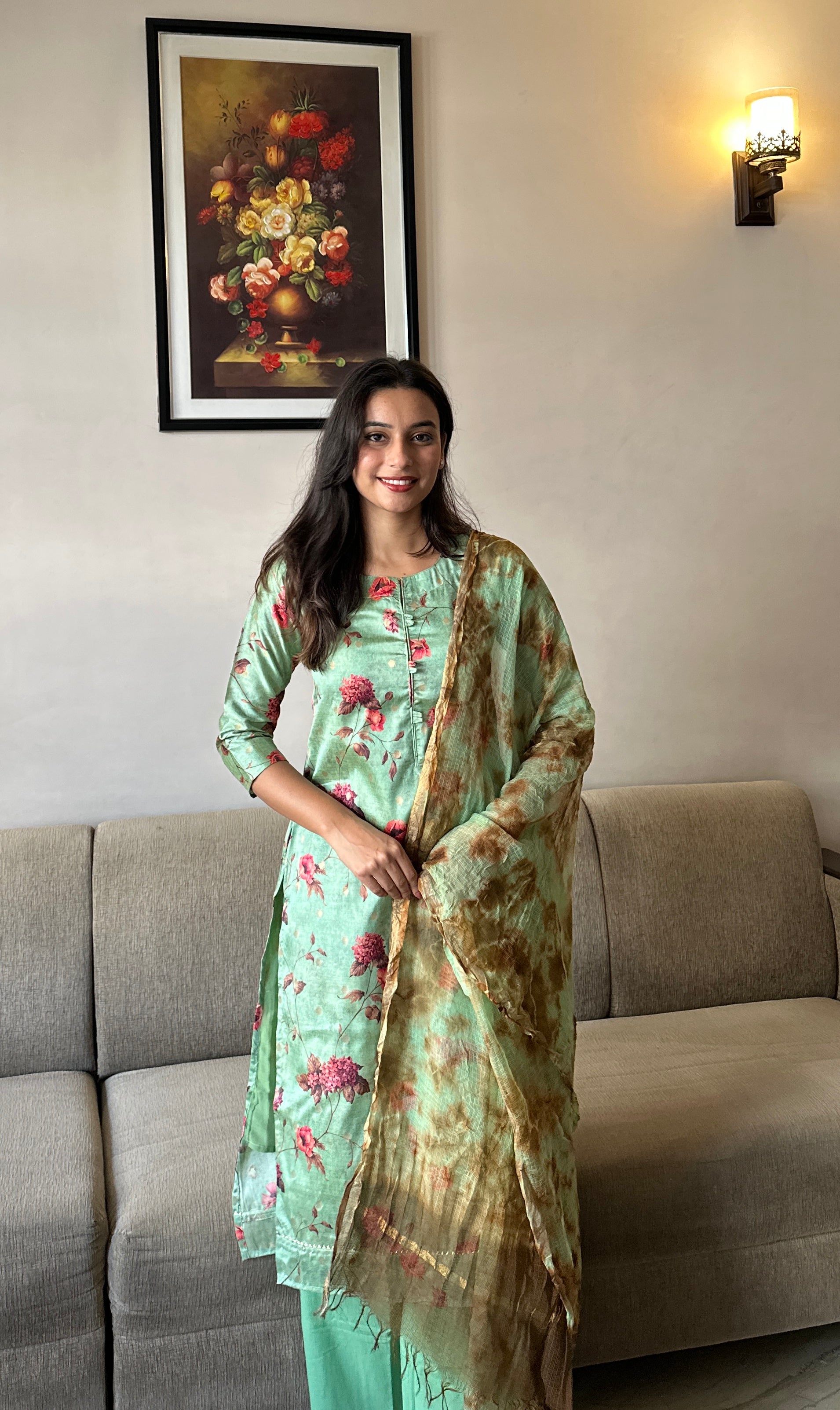 Mitali Floral Silk Suit Set