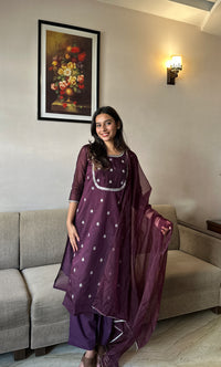 Chanderi Dupatta Set with Organza Dupatta