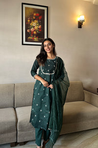 Chanderi Dupatta Set with Organza Dupatta