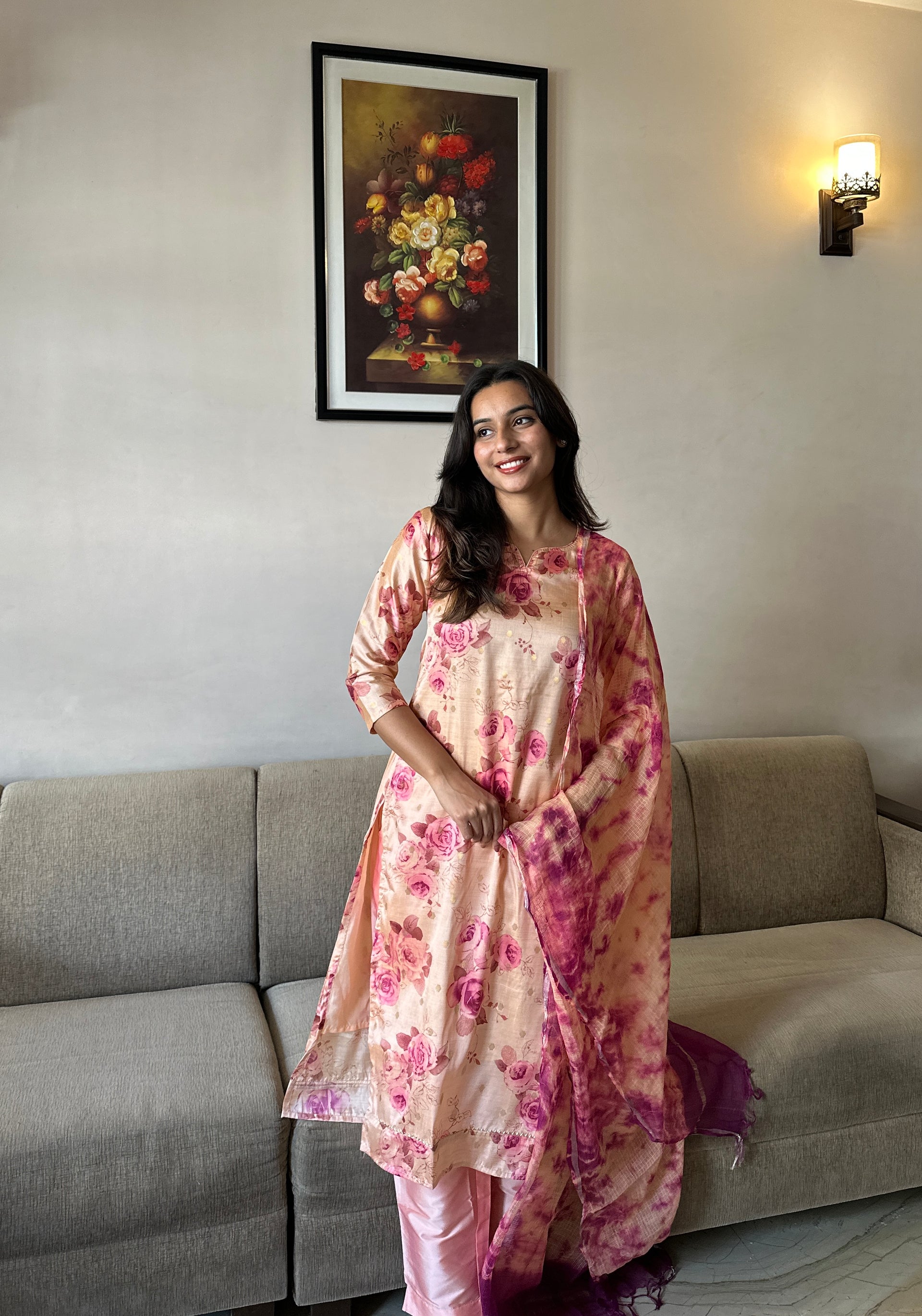 Mitali Floral Silk Suit Set