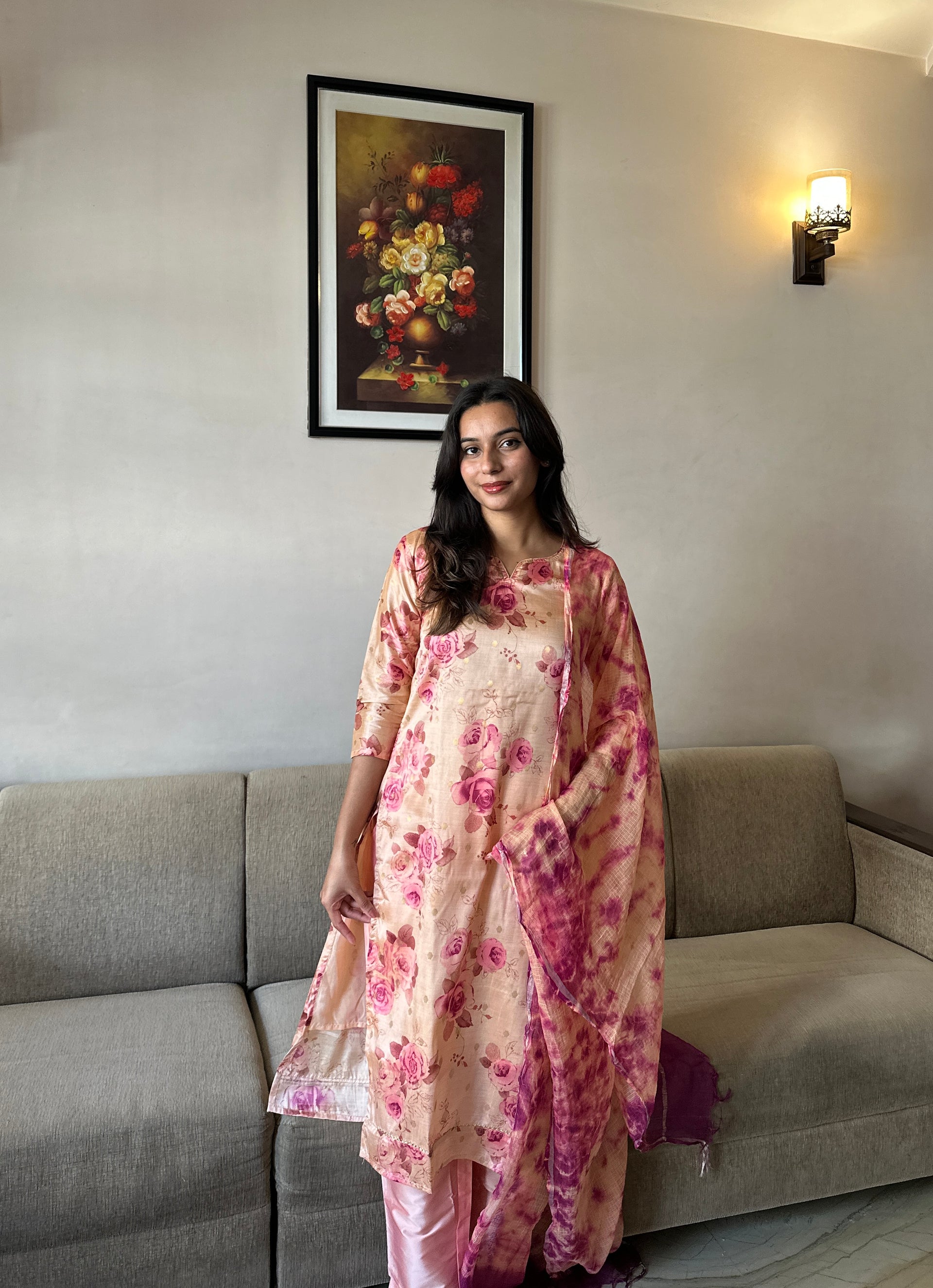 Mitali Floral Silk Suit Set