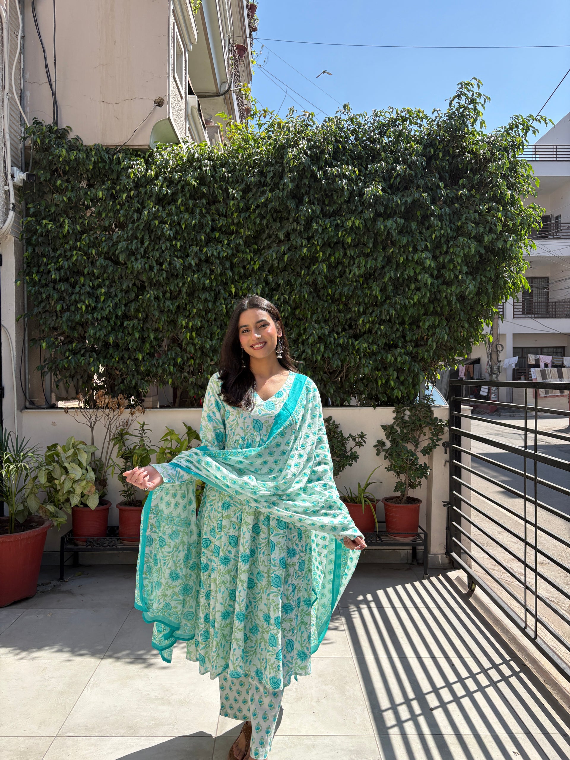 Firdaus Cotton Anarkali Set