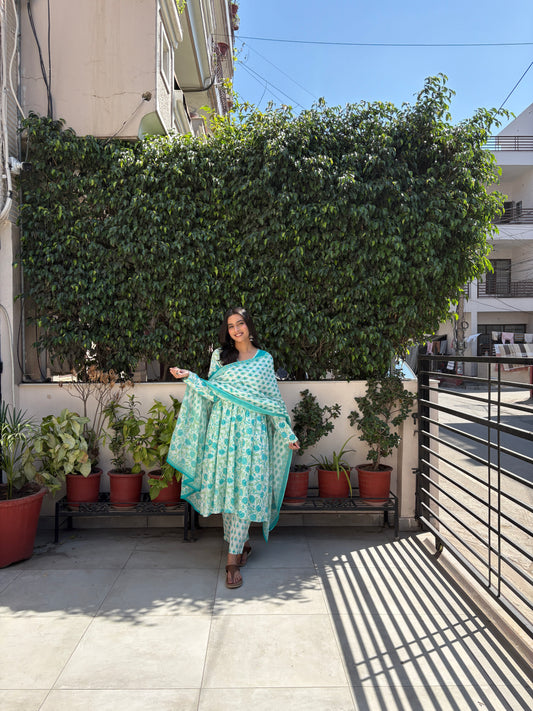 Firdaus Cotton Anarkali Set