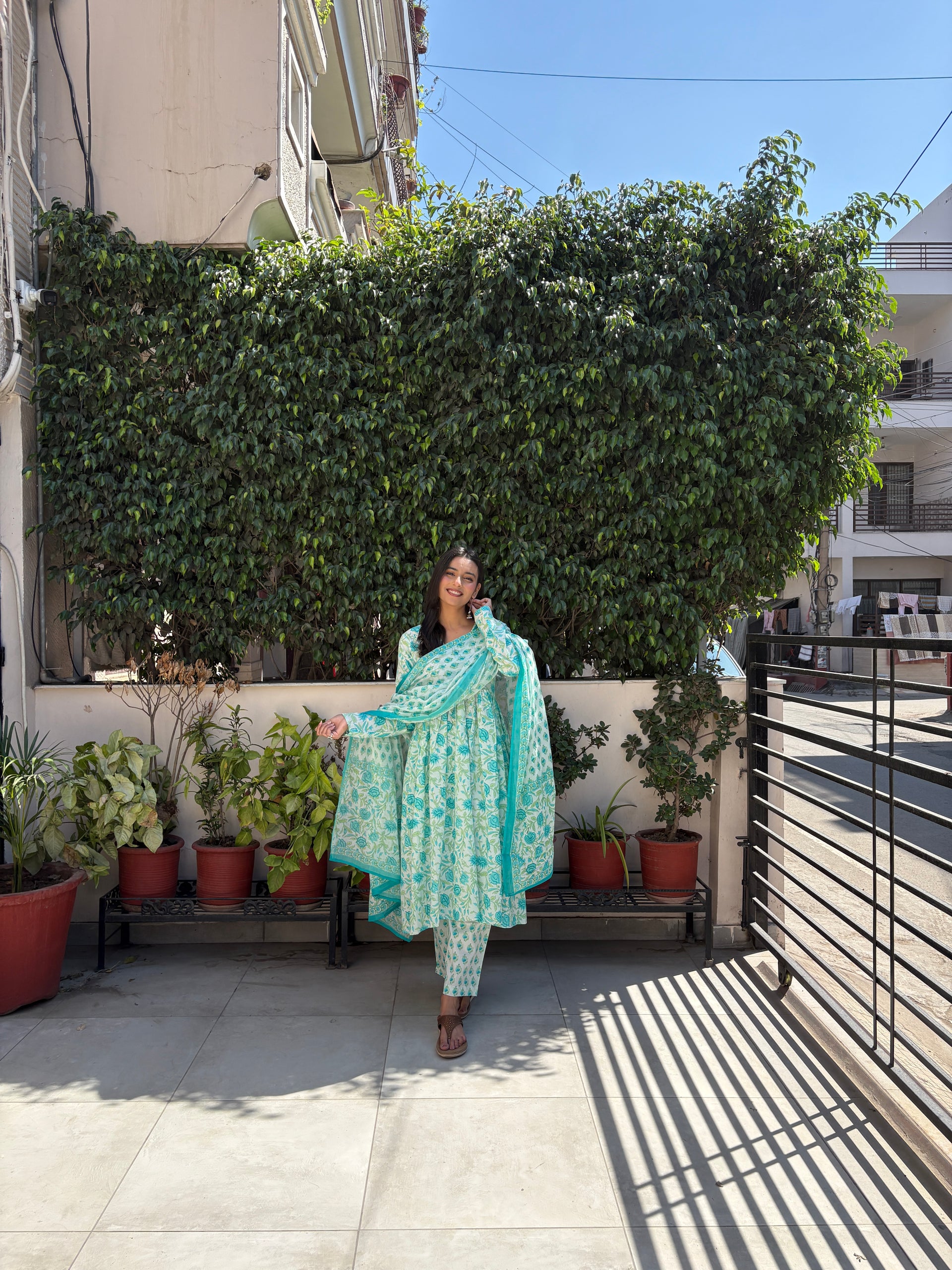 Firdaus Cotton Anarkali Set