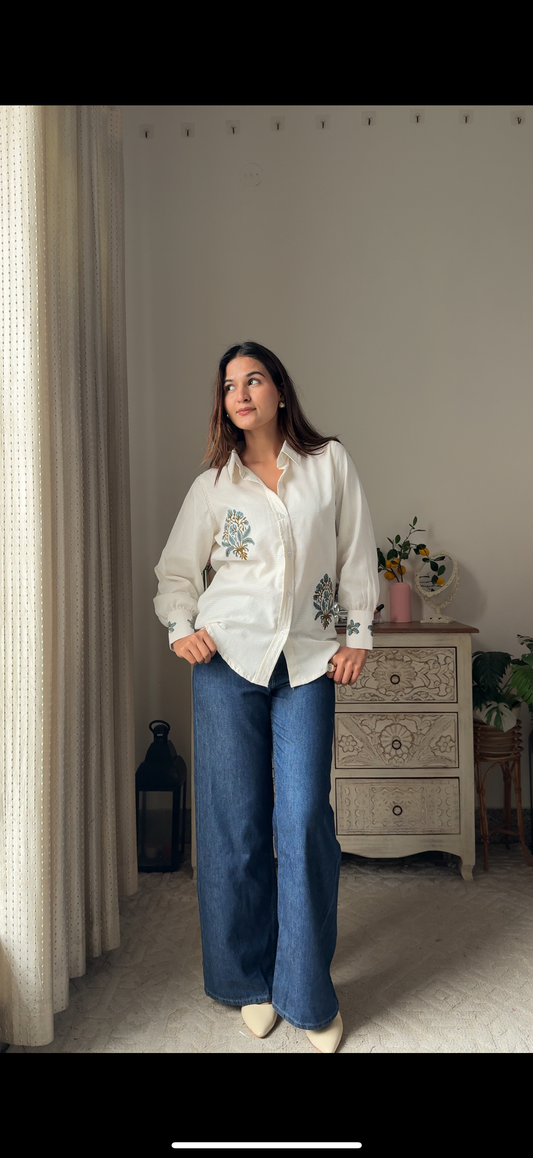 Neel Buti Kota Doriya Shirt