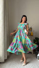 Sea Green-Floral Cotton Dress
