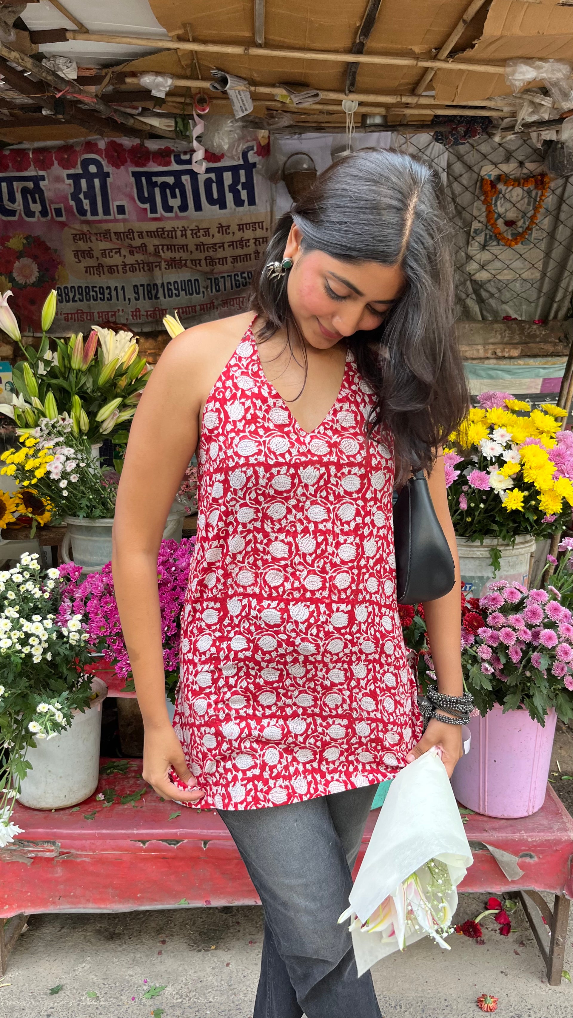 Nayana Halter Neck Bagru Top