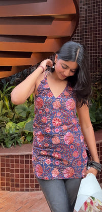 Gulika Halter Neck Bagru Top