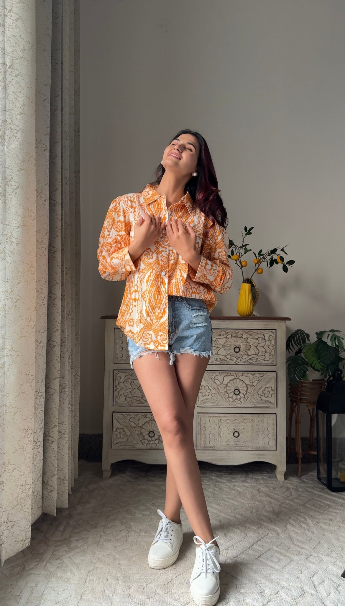 Golden Sunset Paisley Shirt