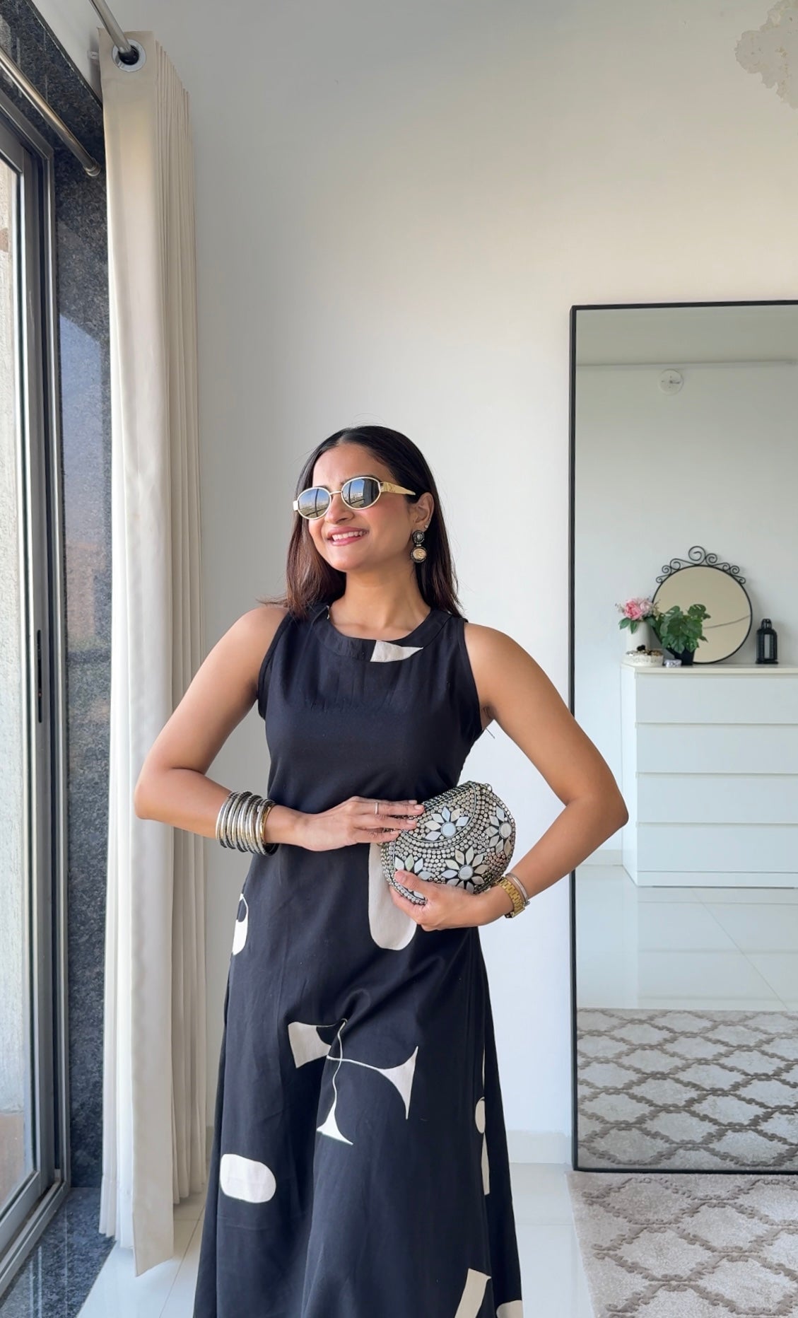 Black Abstract Kurta Set