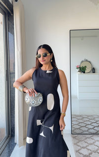 Black Abstract Kurta Set