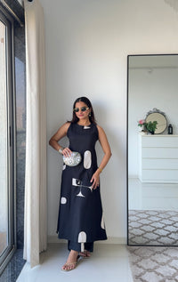 Black Abstract Kurta Set