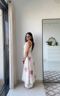 Ivory & Blush Floral Sleeveless Dress Set