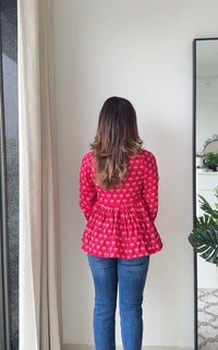 Diya Pink Peplum Top