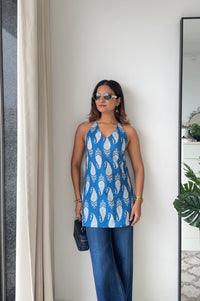 Lisa Sleeveless Blue Top