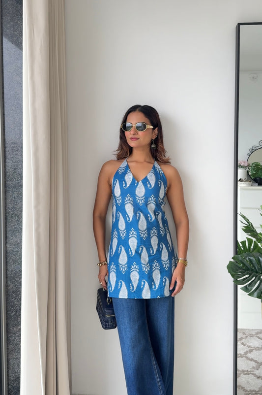 Lisa Sleeveless Blue Top