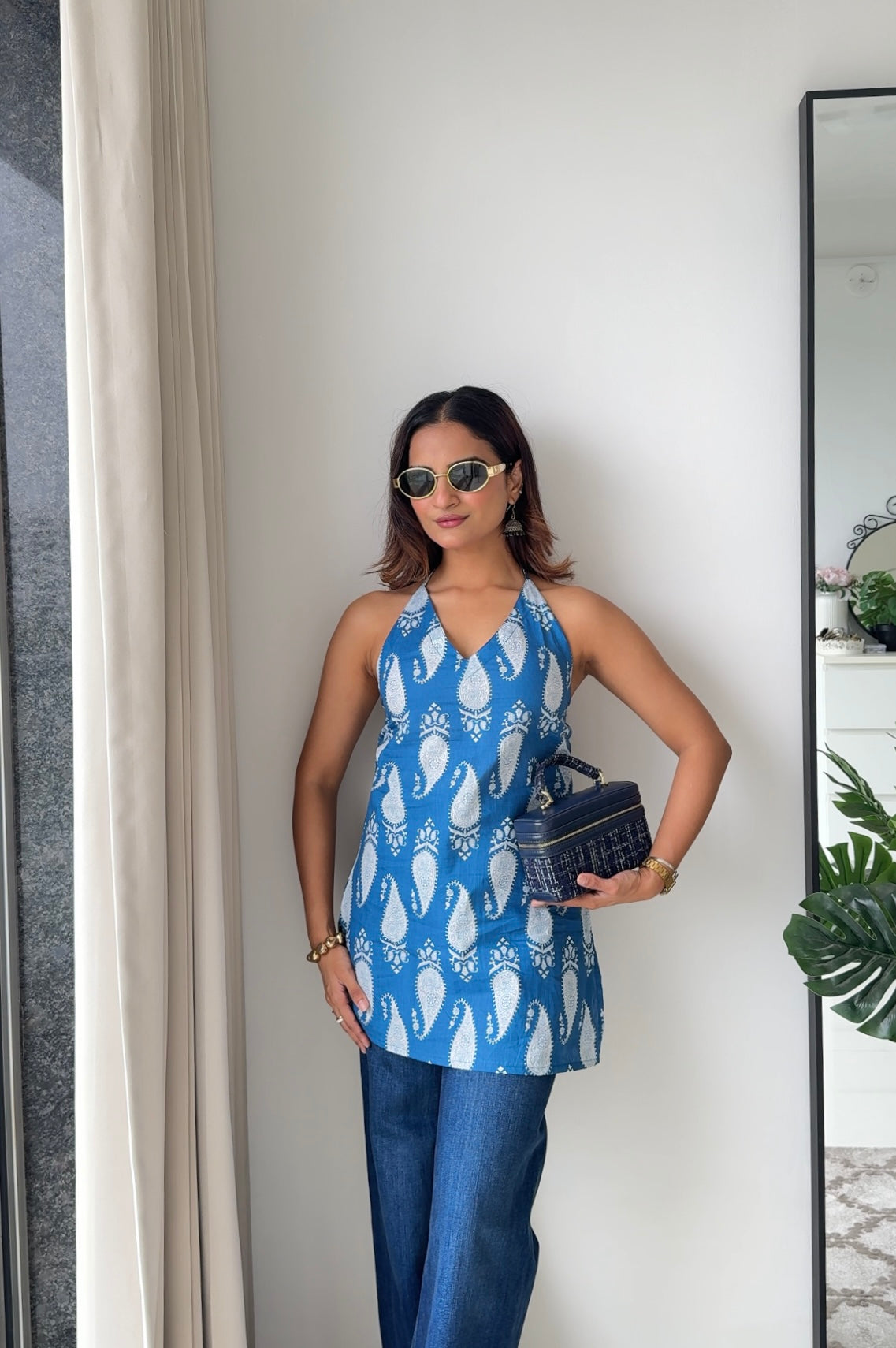 Lisa Sleeveless Blue Top