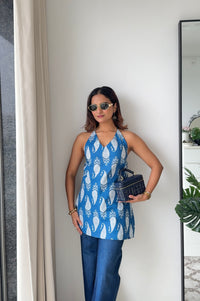 Lisa Sleeveless Blue Top
