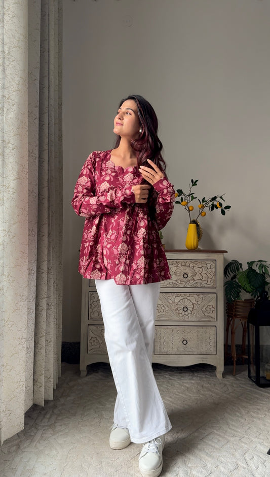 Gulnaar Scallop Top