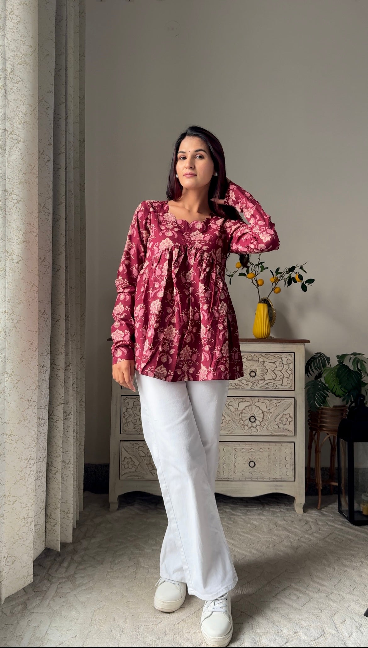 Gulnaar Scallop Top