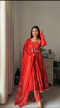 Raktambara Anarkali Set