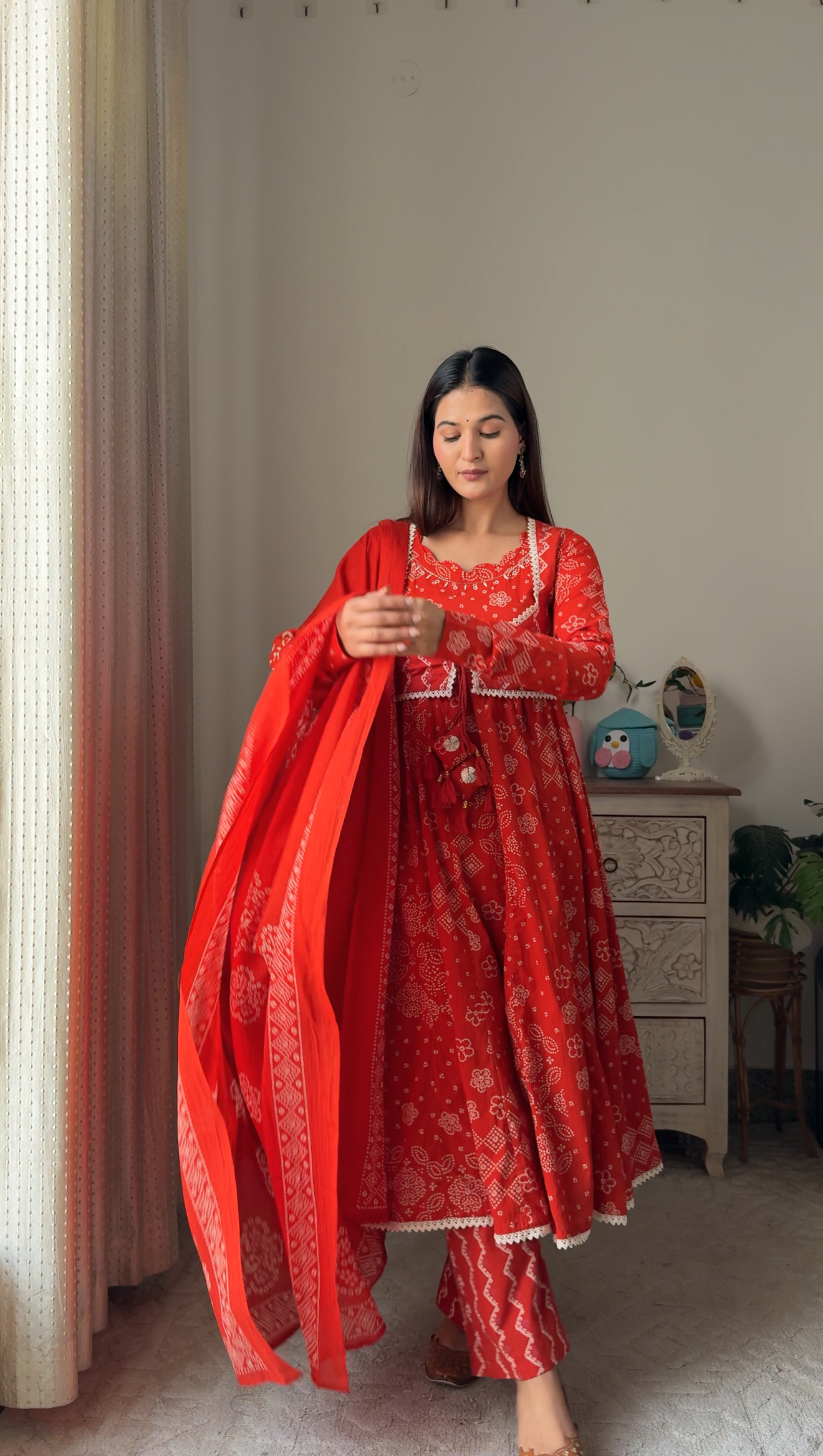 Raktambara Anarkali Set