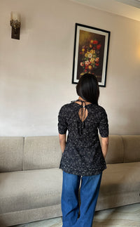 Bhama Black Cotton Top