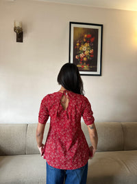 Bhairavi Red  Cotton Top