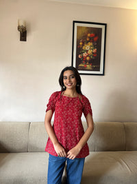 Bhairavi Red  Cotton Top