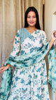 Mandakini Green & White Floral Suit Set