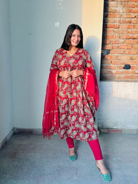 Kamodini Pure Cotton Anarkali Style Suit Set